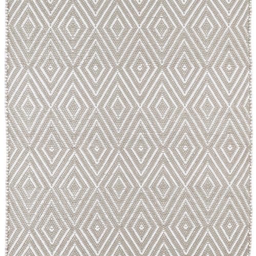 Diamond Handwoven Indoor/Outdoor Rug | Platinum/White
