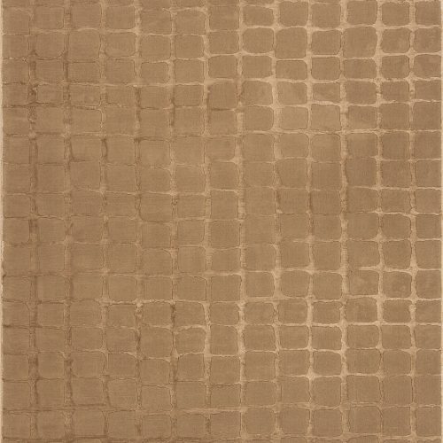 Isolated view of Sand Rectangle Spring Lake Plush Textured Washable Rug, showcasing its design