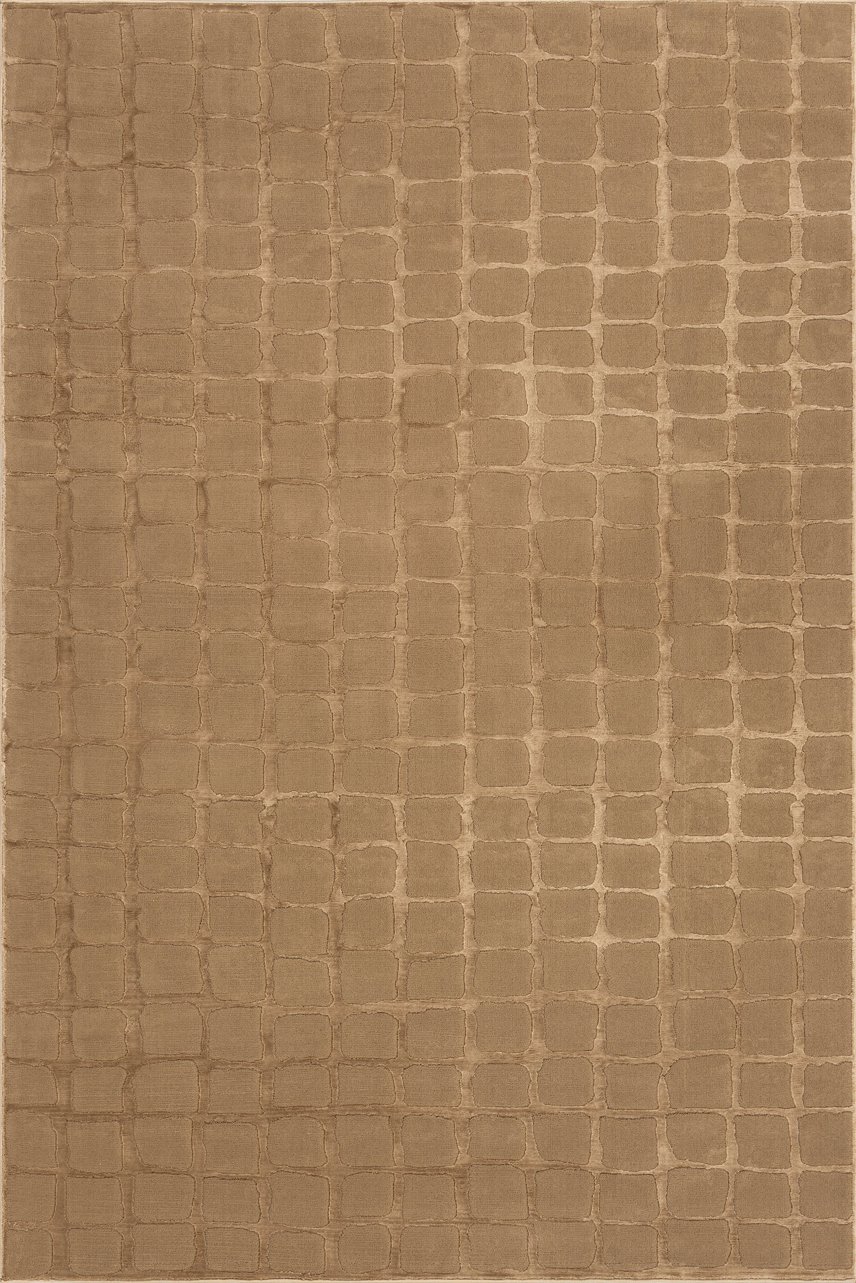 ef5ed9bbaa48ef08c42d67d91b0c6611827a2253 Isolated view of Sand Rectangle Spring Lake Plush Textured Washable Rug, showcasing its design