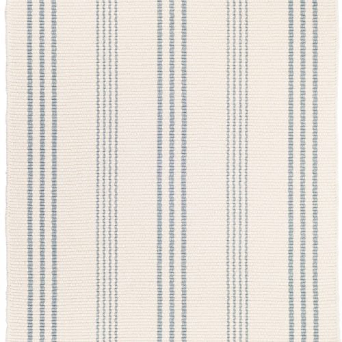 Swedish Stripe Handwoven Cotton Rug | Blue