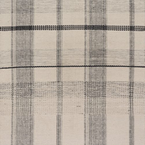 Zole Plaid Handmade Cotton Rug | Ivory