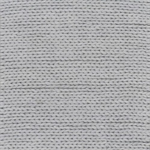 Isolated view of Light Grey Runner Softest Knit Wool Rug, showcasing its design
