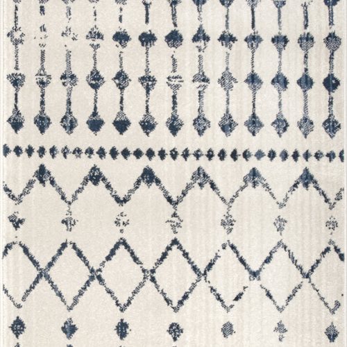 Isolated view of Beige Runner Moroccan Trellis Rug, showcasing its design