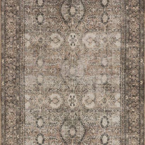 Isolated view of Brown Runner Chester Antiqued Jute-Blend Rug, showcasing its design