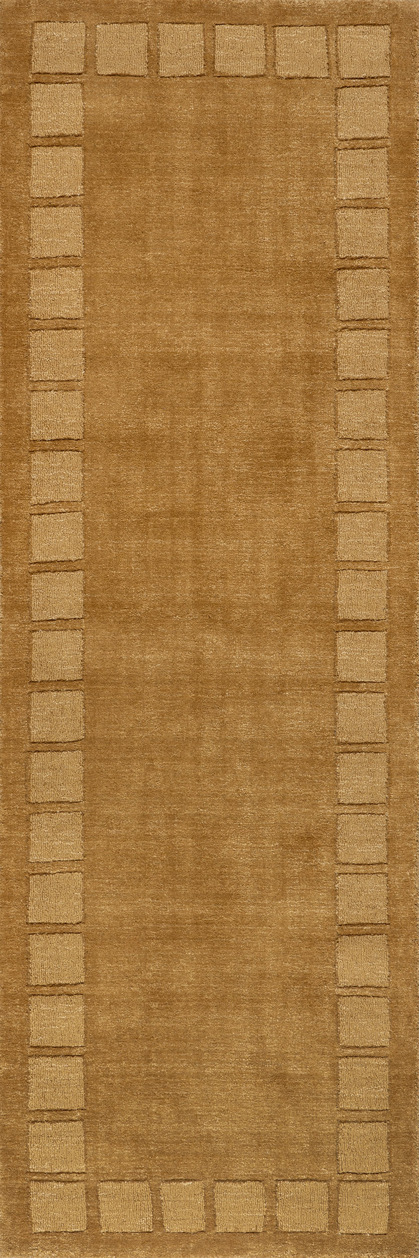 f834998ad6add8653eefdc99247b9cbabf23607c Isolated view of Wheat Runner Petra High-Low Wool-Blend Rug, showcasing its design