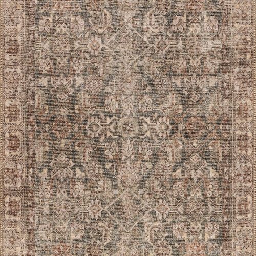 Isolated view of Brown Runner Fair Hills Antiqued Jute-Blend Rug, showcasing its design