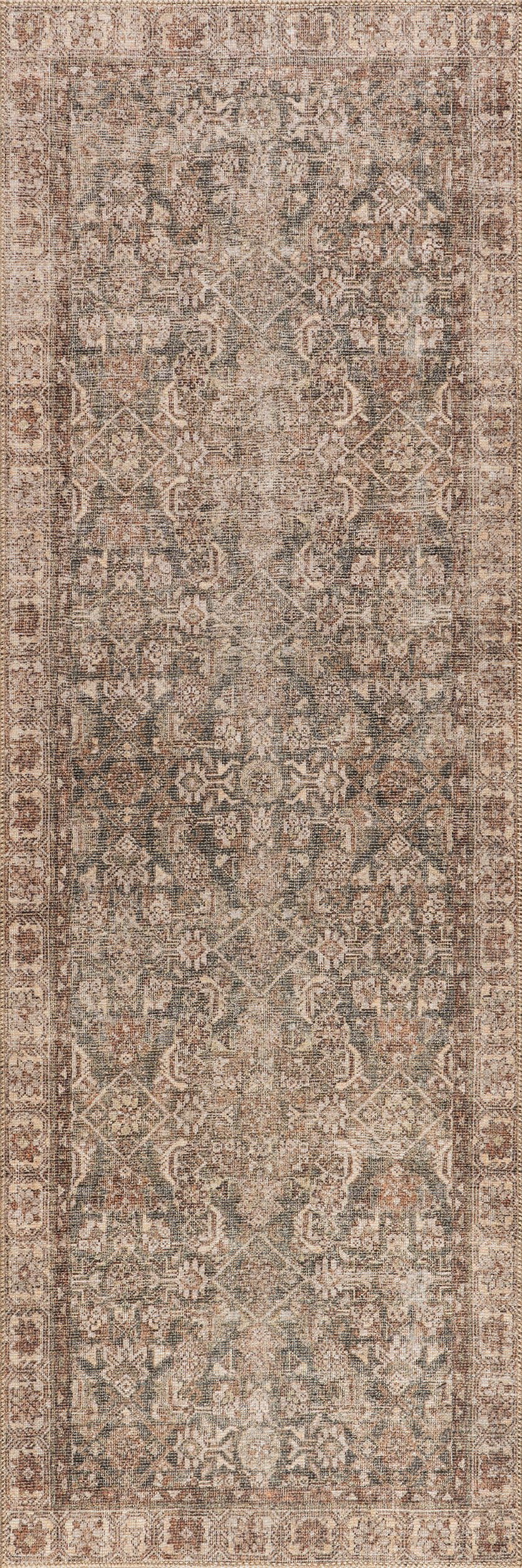 f97c43a768e7f6ff2e9c7a286fa09255664a18e1 Isolated view of Brown Runner Fair Hills Antiqued Jute-Blend Rug, showcasing its design