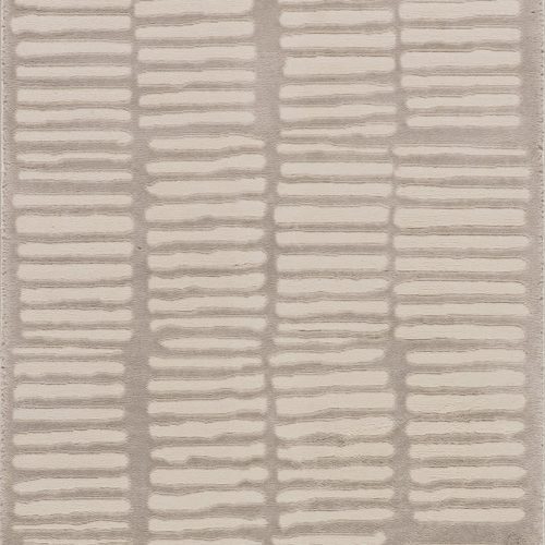 Isolated view of Cream/Grey Runner Cranbury Plush Textured Washable Rug, showcasing its design