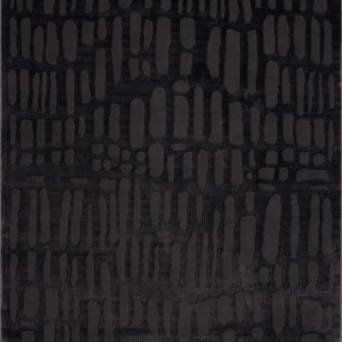 Isolated view of Black Rectangle Summit Plush Textured Washable Rug, showcasing its design