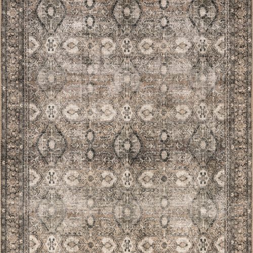 Isolated view of Brown Rectangle Chester Antiqued Jute-Blend Rug, showcasing its design