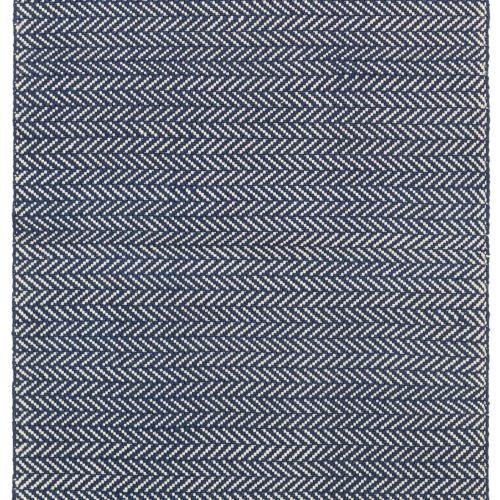 Herringbone Handwoven Indoor/Outdoor Rug | Navy/Ivory